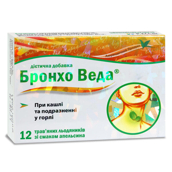 БРОНХО ВЕДА трав’яні льодяники зі смаком апельсину № 6 х 2